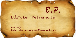 Böcker Petronella névjegykártya